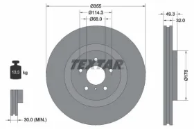 Тормозной диск-TEXTAR-92199105-5