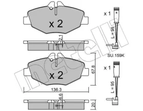 Комплект тормозных колодок, дисковый тормоз-METELLI-2205620K-5