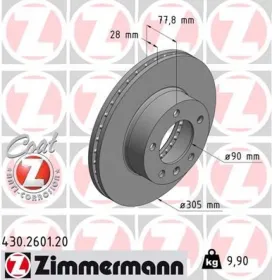 Тормозной диск-ZIMMERMANN-430260120-6