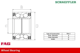 Комплект подшипника ступицы колеса-FAG-713617860-4