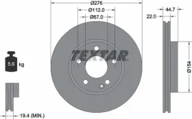 Тормозной диск-TEXTAR-92131903-6