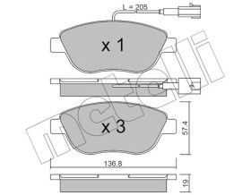 Комплект тормозных колодок, дисковый тормоз-METELLI-2203220-5