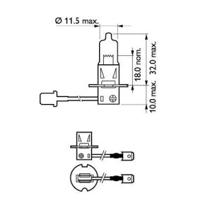 Автолампа H3 12V 55W PK22s Vision +30% (1 шт. в упаковці)-PHILIPS-12336PRC1-4