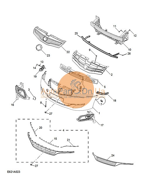 Бампер передній MG 10167443-MG-10167443