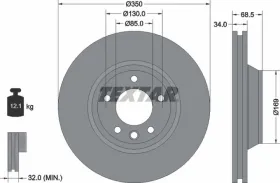 Тормозной диск-TEXTAR-92121705-2