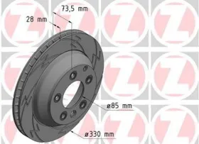 задний вентил. Правый VW Touareg, Porsche Cayenne, Audi Q7 (330x28) BLACK Z прорези-ZIMMERMANN-600322955-1