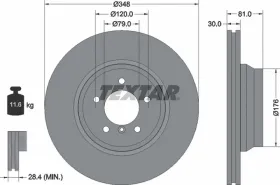 Тормозной диск-TEXTAR-92122905-3