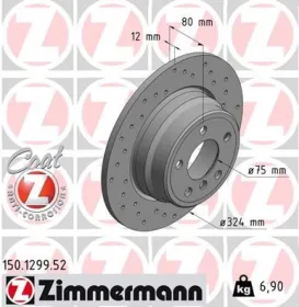 Тормозной диск-ZIMMERMANN-150129952-5