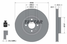 Тормозной диск-TEXTAR-92053503-1