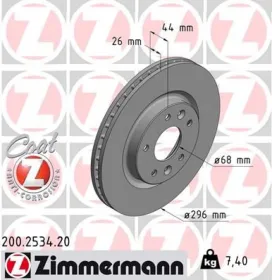 TARCZA HAMULC. NISSAN QASHQAI  13--ZIMMERMANN-200253420-1