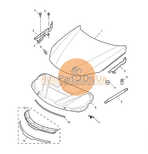 Накладка решітки радіатора MG 30000389-MG-30000389