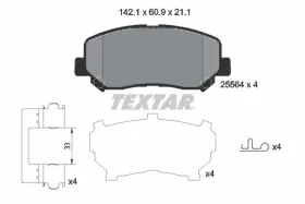 Комплект тормозных колодок-TEXTAR-2556403-7