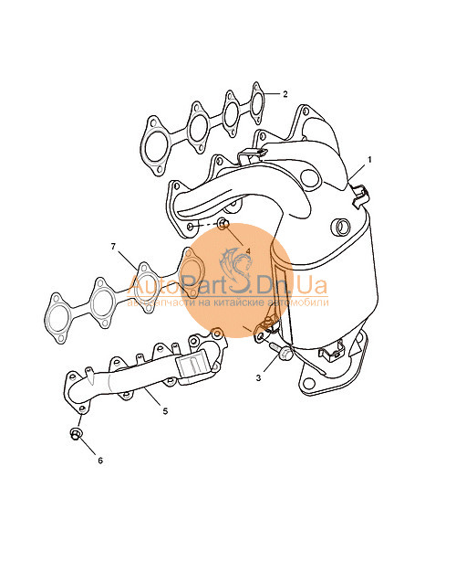 30005580 MG Колектор випускний в зборі MG 30005580