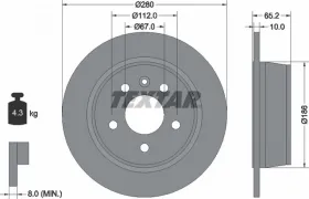 Тормозной диск-TEXTAR-92074503-5