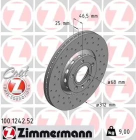 Тормозной диск-ZIMMERMANN-100124252-5