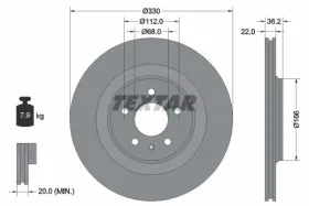 Тормозной диск-TEXTAR-92160303-6