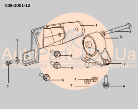 204300190 SMA Кронштейн левой подушки двигателя SMA C52, C81, R80 204300190