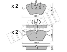 Комплект тормозных колодок, дисковый тормоз-METELLI-2205570-4