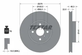 Тормозной диск-TEXTAR-92156200-4