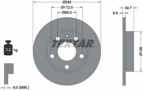 Тормозной диск-TEXTAR-92106203-2