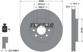 Тормозной диск-TEXTAR-92129303-1