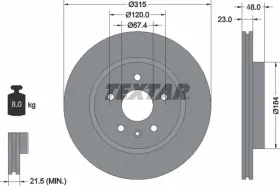 Тормозной диск-TEXTAR-92187303-2