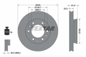 Тормозной диск-TEXTAR-92253403-3