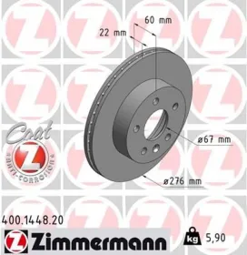 Тормозной диск-ZIMMERMANN-400144820-2