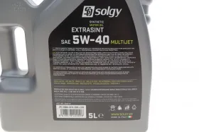 Олива моторна EXTRASINT SAE 5W-40 MULTIJET (5 L)-SOLGY-504010