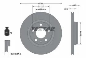 Тормозной диск-TEXTAR-92083505-3