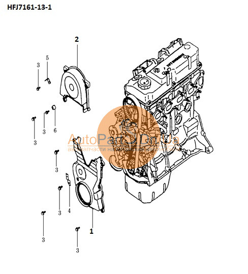471Q-1000800 HAFEI Кришка ременя ГРМ нижня Hafei 471Q-1000800