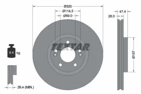 TARCZA HAMULCOWA PRZOD-TEXTAR-92237805-6