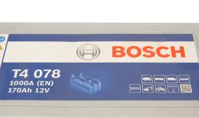 Батарея аккумуляторная Bosch T4 078 12В 170Ач 1000A(EN) L+-BOSCH-0092T40780-9