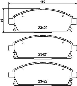 Колодки тормозные дисковые передние Nissan X-Trail 2.0, 2.5 (03-) (NP2009) NISSHINBO-NISSHINBO-NP2009-1