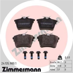 KLOCKI HAMULC. PEUGEOT 407  04- TYЈ-ZIMMERMANN-241359801