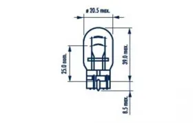 Лампа W21/5W 12V  min10-NARVA-179193000-1