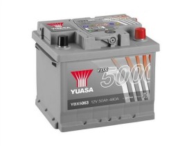 Батарея аккумуляторная Yuasa YBX5000 Silver High Performance SMF 12В 50Ач 480A(EN) R+-YUASA-YBX5063