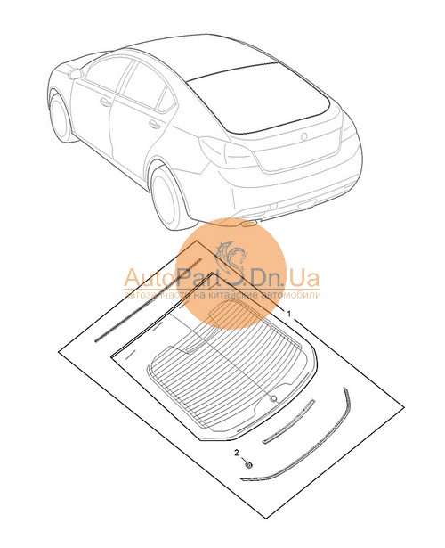 Скло заднє MG6 10070898-ASA-MG-10070898ASA