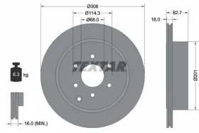 Тормозной диск-TEXTAR-92181603-6