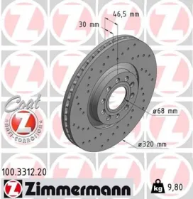 Тормозной диск-ZIMMERMANN-100331220-7