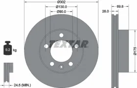 Диск тормозной-TEXTAR-92228603-6