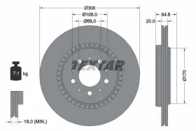 Тормозной диск-TEXTAR-92126803-1