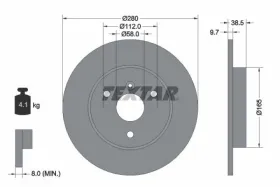 Тормозной диск-TEXTAR-92155503-3