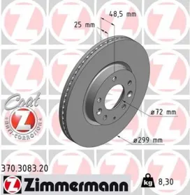 Тормозной диск-ZIMMERMANN-370308320-7