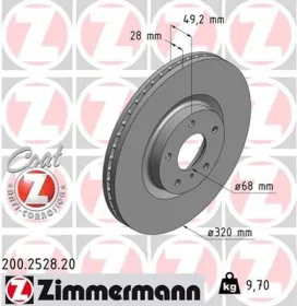 TARCZA HAMULC. NISSAN MURANO  05- PRZУD-ZIMMERMANN-200252820-1