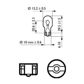 Автолампа W16W 12V W2,1x9,5d (2 шт. в блістері)-PHILIPS-12067B2-3