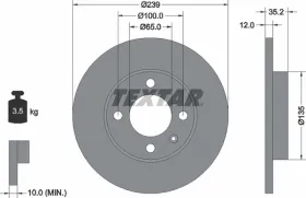 Тормозной диск-TEXTAR-92010603-3