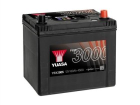 Батарея аккумуляторная Yuasa YBX3000 SMF 12В 60Ач 450A(EN) R+-YUASA-YBX3005