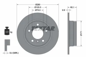 Тормозной диск-TEXTAR-92055703-8