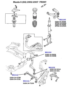 Сайлентблок переднього нижнього важеля, зовнішній Mazda 6 седан (GG), (GY)-BELGUM PARTS-BG1111-3